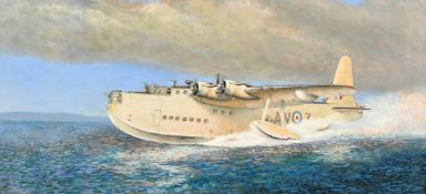 Kenneth Child (21st Century), A Sunderland flying boat, acrylic on board, signed and dated 2007, 12