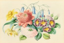 Circle of P.J. Redoute, Flower studies, watercolours, 3.75