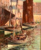 H. L. Robinson (19th/20th Century) British, traditional Northeast fishing vessels in Berwick on