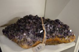 A large piece of amethyst quartz.
