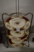 A three tier cake stand.