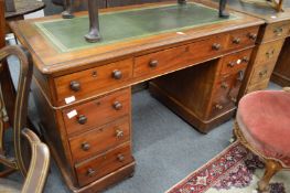 A Victorian mahogany pedestal desk.