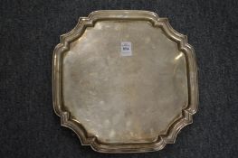 A silver salver.