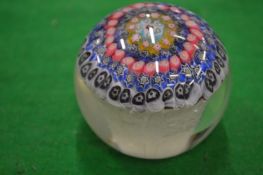 A good millefiori glass paperweight.