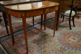 A good 19th century painted satinwood D shaped side table.
