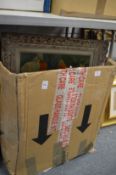 A box of assorted paintings, prints, engravings etc.