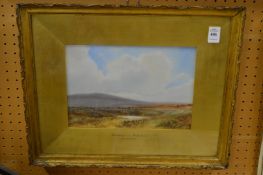 W H Dyer, Dartmoor near Wallabrook, watercolour in original gilt frame.