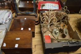 Two writing slopes, decorative wall lights etc.