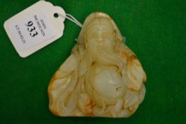 Chinese carved soapstone figure of a deity.