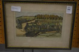 The Charterhouse, colour engraving.