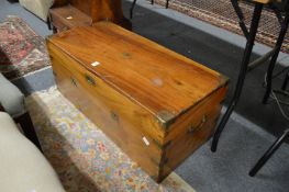 A small brass bound camphor wood coffer.