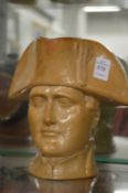 A salt glazed jug modelled as the bust on Napoleon.