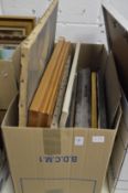 A box of assorted paintings, prints, engravings etc.