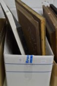 A box of assorted paintings, prints, engravings etc.