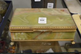 An onyx and ormolu jewellery box.