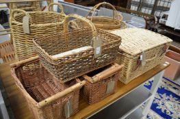 A large quantity of baskets.