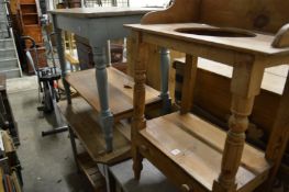 Three Victorian pine washstands.