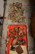A quantity of plastic model soldiers and accessories etc.