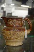A good salt glazed hunting jug impressed G M Newcastle 1864.