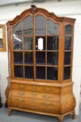 A good 19th century Dutch walnut marquetry vitrine.