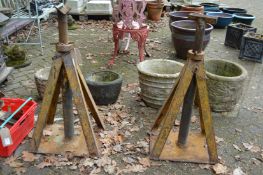 A large pair of axle stands.