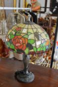 A Tiffany style lamp.