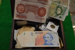 Various coins, currency, notes etc.