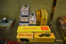 A group of Dinky military vehicles, boxed.