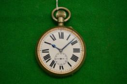 A Goliath pocket watch with plated case.