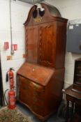 A good Georgian period American bureau cupboard bookcase, possibly Philadelphia.