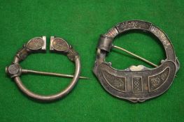 Two Scottish silver kilt or plaid brooches.