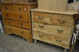 Two pine chest of drawers.