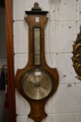 A good inlaid mahogany barometer/thermometer.