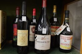 A Magnum of Chateauneuf-du-Pape 2021 and five other bottles of wine etc.