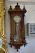 A good Victorian walnut cased Vienna regulator wall clock.