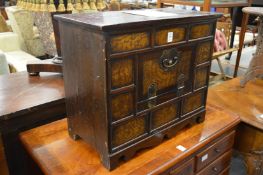 A Korean elm and pine table top cabinet with original certificate.