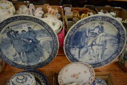 A pair of delft style dishes.