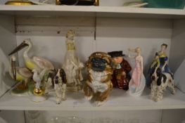 Decorative ornaments to include Royal Doulton dogs.
