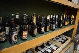 A collection of commemorative and other beers.