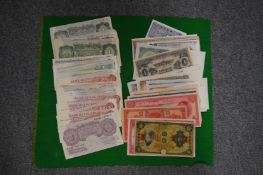 A good collection of English and Continental bank notes.