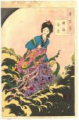 YOSHITOSHI TSUKIOKA (1839-1892): FOUR ORIGINAL JAPANESE WOODBLOCK PRINTS; from the series of One