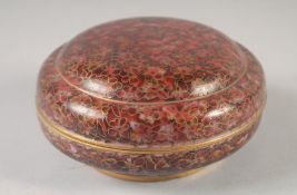 A CHINESE CLOISONNE CIRCULAR BOX AND COVER, in fitted box.