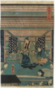 KUNISADA II UTAGAWA (1823-1880): TWO MID-19TH CENTURY ORIGINAL JAPANESE WOODBLOCK PRINTS; from the