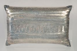 A FINE 19TH CENTURY SOUTH EAST ASIAN WOVEN SILVER LADIES PURSE, 18cm x 11cm.