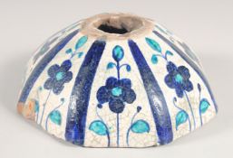 AN 18TH-19TH CENTURY NORTH INDIAN MULTAN POTTERY DOME ELEMENT, 19.5cm wide.