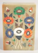 AN EARLY 20TH CENTURY INDIAN AGRA PIETRA DURA INLAID MARBLE BOX, 15cm x 10cm.