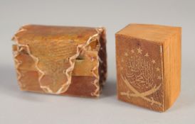 AN OTTOMAN MINIATURE QURAN, with gilt lettering.