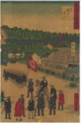 HIROSHIGE III UTAGAWA (1842-1894): THREE LATE 19TH CENTURY ORIGINAL JAPANESE WOODBLOCK PRINTS;