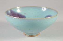A CHINESE JUN STYLE BOWL, 18cm diameter.