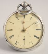 A VICTORIAN SILVER CASED FUSEE POCKET WATCH. London, 1858. John Hammond.